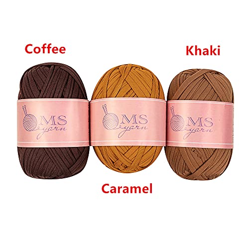 M-S Thick Knitting Yarn, Elastic Fabric Cloth T Shirt Yarn, Spaghetti Yarn For Hand Diy Bag Blanket Cushion Crocheting Projects,3.3 Oz, 30 Yard (Black) #TOP2