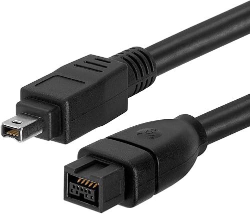 Vista 2 de Cmple - Cable FireWire 800/Firewire 400 bilingüe de 15 pies - Cable Firewire de alta velocidad IEEE 1394 de 9 pines a 4 pines para MacBook PC - 15