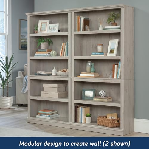 image for Sauder 5 Tier Book Shelf Wooden Bookcase Multipurpose Bookshelf for Ho