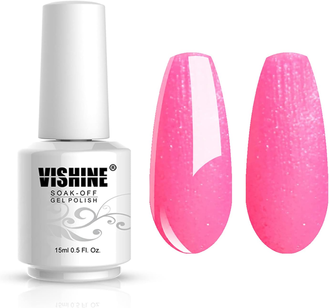 Vishine Nail Salon UV Manicure Polish Soak Off Gel Polish Nail Art Pearl Deep Pink(743)