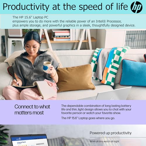 Image of HP 15.6 inch Laptop with Free Microsoft 365| 32GB RAM, 128GB SSD with 128GB External Drive| Intel Quad-Core Processor| HDMI| USB-C| Intel UHD Graphics| LED Backlight| Windows 11 H|Black
