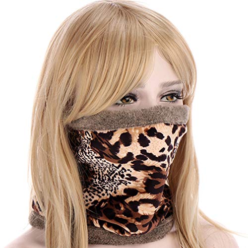 KESYOO Lenço Feminino Pescoço Tubo Lenço Padrão Leopardo Círculo Loop Lenço Inverno Presente de Nata