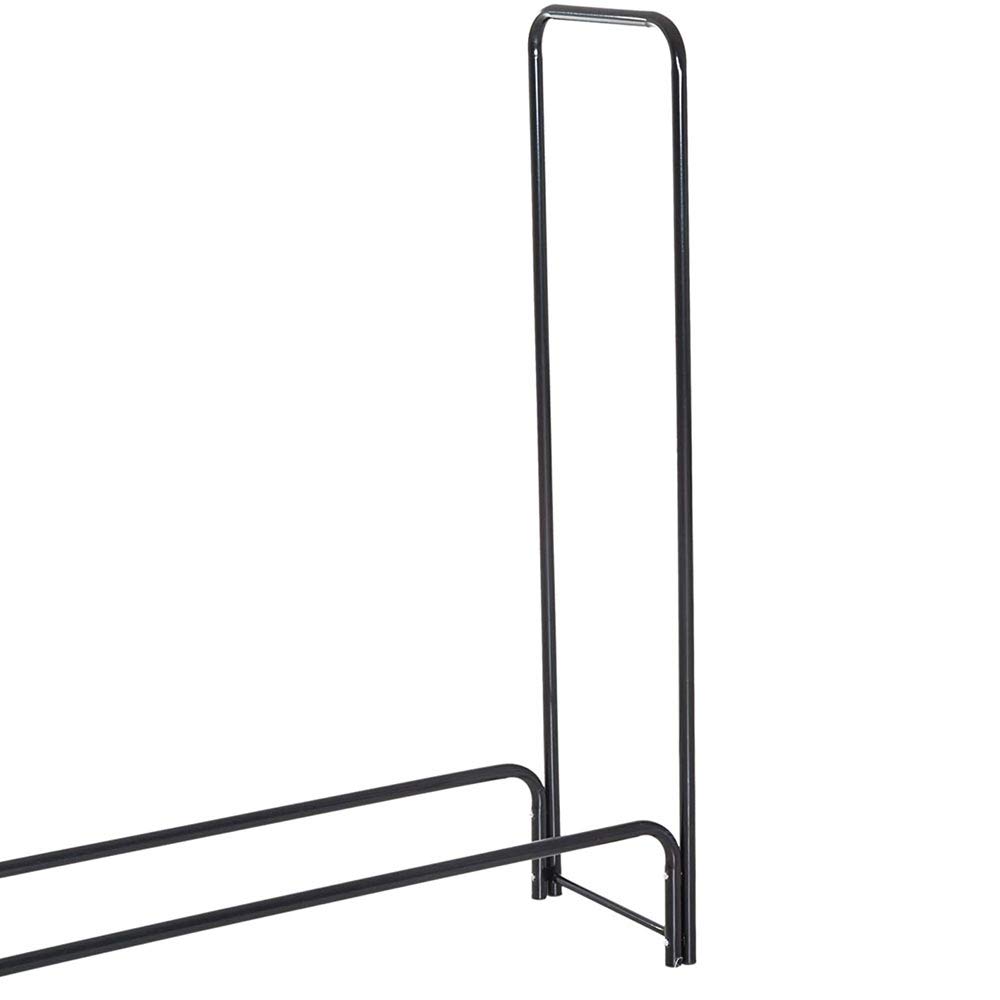 BAKAJI Stojak na drewno Stojak na drewno metalowa rama metalowa uchwyt na drewno wewnątrz na zewnątrz drewno dom ogród kominek kominek piec nowoczesny design (240 x 120 x 35 cm)