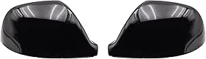 KYYET Side Wing Mirror Cover Cap Casing Compatible With Fiat 500 2007-2020(Gloss Black