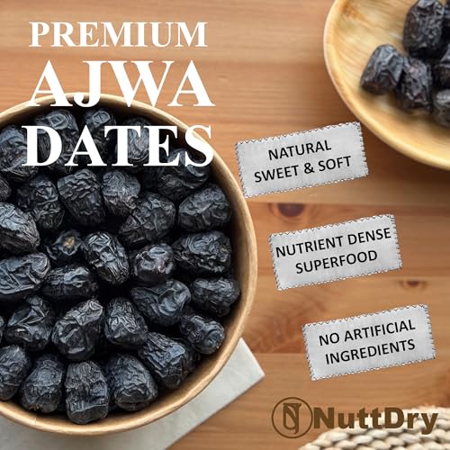 Image of NuttDry Premium Handpicked Fresh Ajwa Dates Original 400g Pack | Iron & Fibre Rich Naturally Sweet Without Added Sugar | Dry Fruits & Nuts | All Natural | No Preservatives | Khajur | Khajoor | Khejur