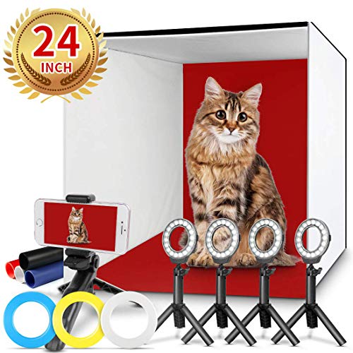 Photo Studio Box, FOSITAN 24x24 inches Table Top Photo Light Box Continous Lighting