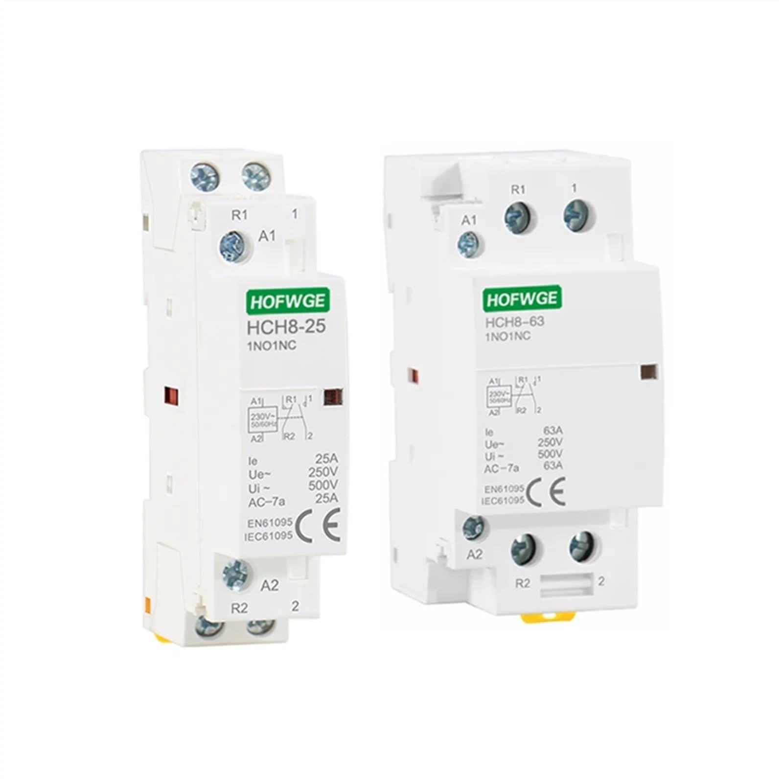 Stycznik modułowy AC do użytku domowego, HCH8-25A, 2P, 4P, 40A, 63A, 100A, 220V, z ręcznym przełącznikiem, do szyny DIN, 2NO, 1NO, 1NC, 2NC, 4NO, 4NC i 4NC (1,16A-4NO)