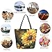 Fashion Extra Large Shoulder Tote Bag, Beautiful Sunflower Butterfly Canvas Durable Daily Weekender Handle Bag Ideal for Gym Picnic Yoga Beach Travel Kitchen Market Grocery Shopping