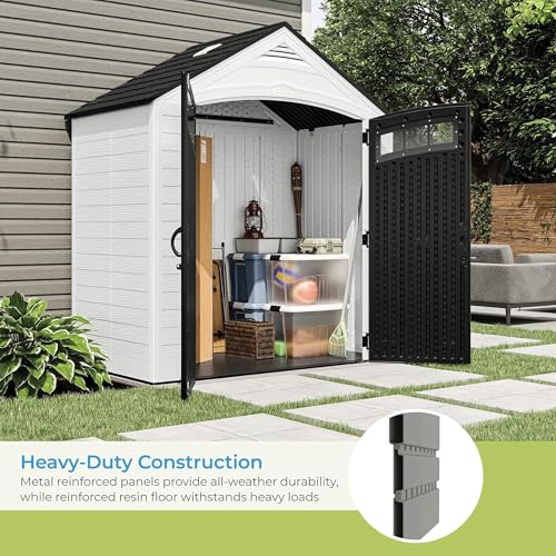 Suncast 7' x 4' Vista Vertical Storage Shed, with Floor, Double Doors - image 4