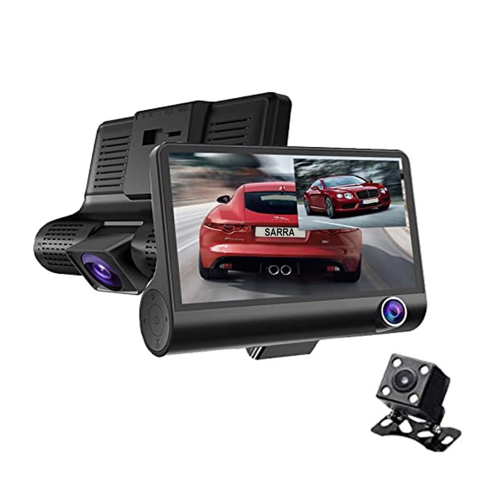 SARRA 4 Inch IPS Screen Three Lens Car DVR HD 1080P Vehicle Driving Recorder Car Camera with Night Vision, G-Sensor,Parking Assistance (B0CWRJ2KW1) Amazon Price History, Amazon Price Tracker