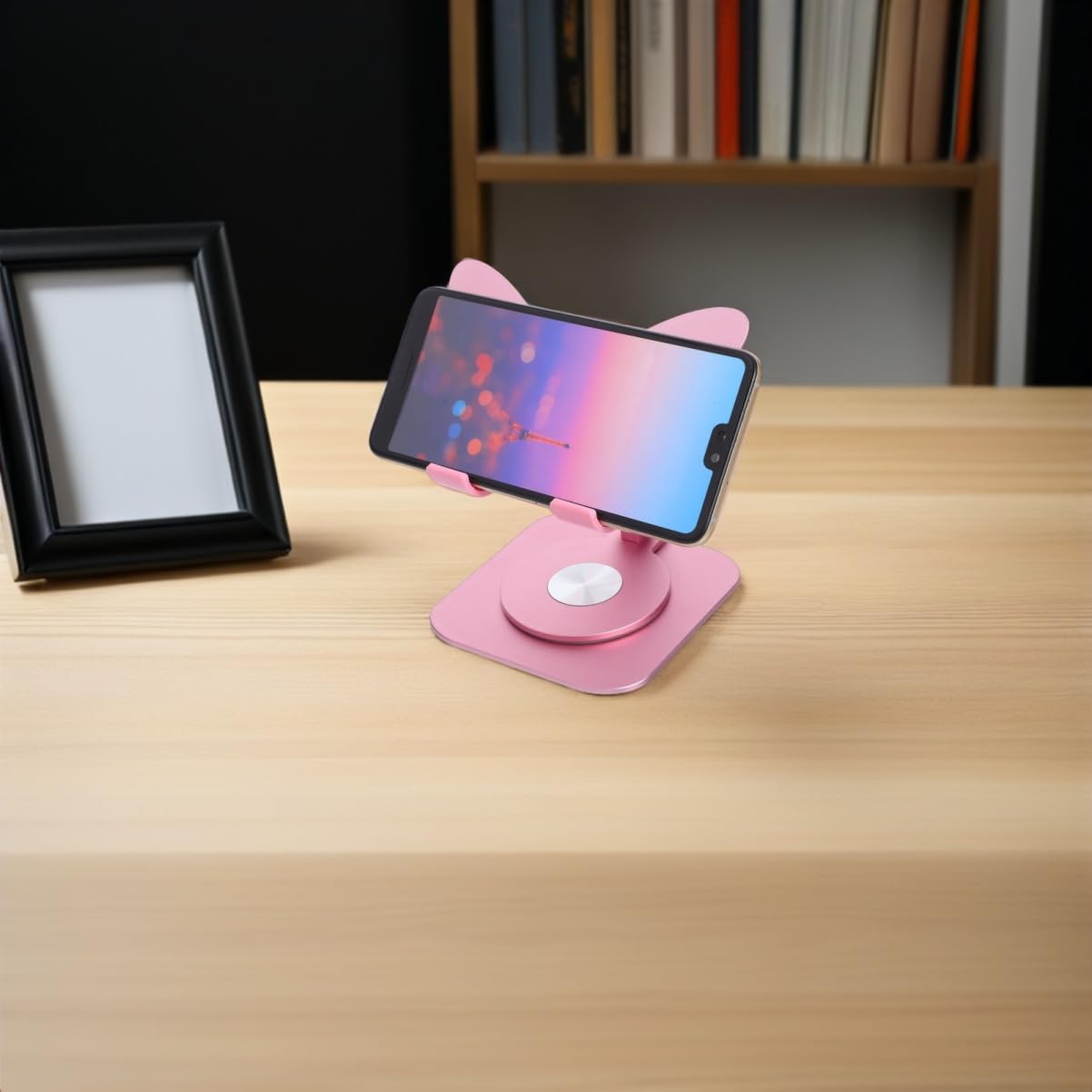 Homoyoyo Supporto Pieghevole Rosa in Alluminio per Cellulare Lega | Scrivania e Viaggio, Design Compatto Antiscivolo, Supporto Regolabile per Smartphone