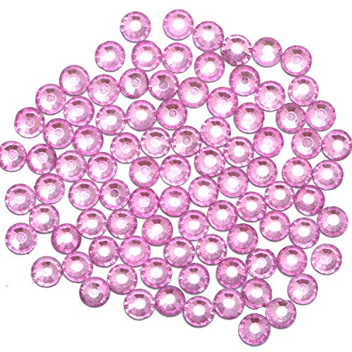 Image of 400 Pieces Hot Fix Glass Flatback Rhinestones HotFix Round Crystal Gems (Pink, SS30)