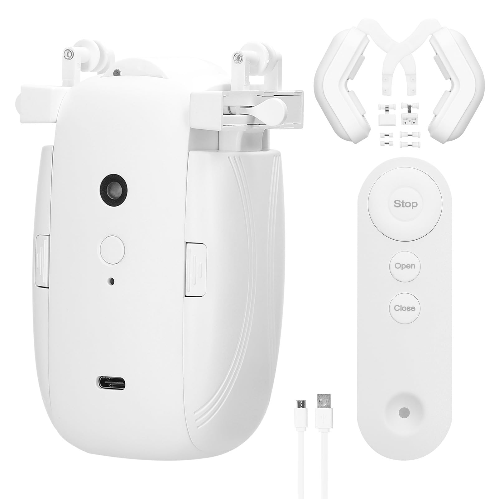 Automatischer Vorhang Öffner 3-in-1 Elektrischer Vorhangöffnermotor, Automatische Fernbedienung für Vorhänge mit Fernbedienung, Verwendet für I-Schiene U und Römische Stange (1PC)