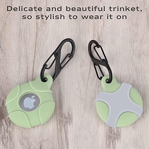 AirTag Keyring Case 4 Pack, woednx Silicone Airtag Case Tracker Holder for Apple Airtags, Air Tag Holder Waterproof Anti-Scratch Airtag Accessories for Kids Keys Luggage Wallet Dog Collar