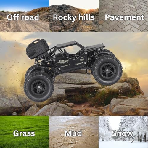 Image of Royals hub Offroader 2Wd Rc Car High Speed | 5 Functions 1:18 RC Car with Smoke Fog | Styled as Rock Crawler Climbing Monster Truck | Rechargeable Remote Control Car for Kids (Multi-Color)