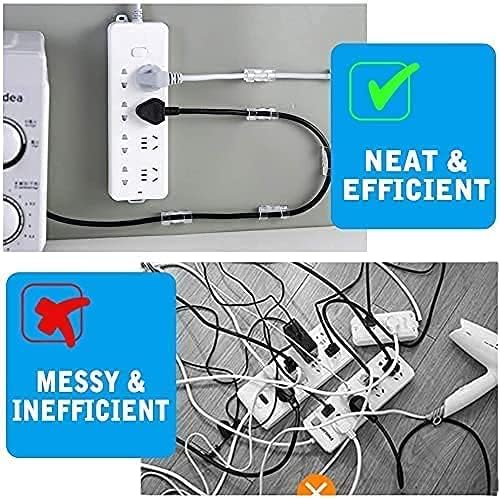 XIBO 20 Pieces Cable Clips, Self Adhesive Cable Clips Wire Holder Sticky Mount-Round Plastic Cable Cord Management Clips for TV, Home, Office, Wall, Cubicle, Desk, car(Pack of 1) 4