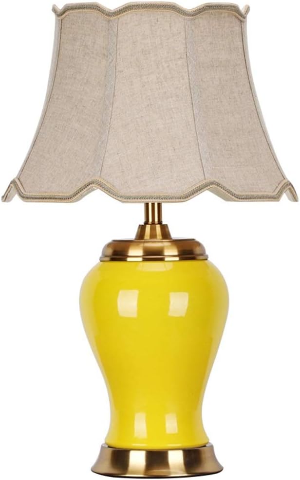 PAIFA Table Lamps,VaseShaped Ceramic Desk Lamp, Button Control H 65Cm