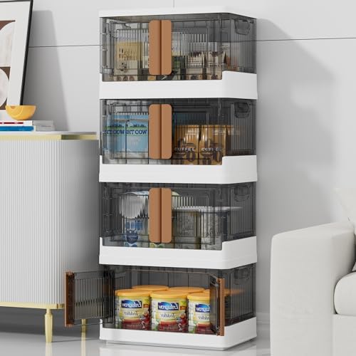 330 Quart (3-Pack) Stackable Collapsible Storage Bins With Lids & Wheels - Large Closet Organizer Drawers