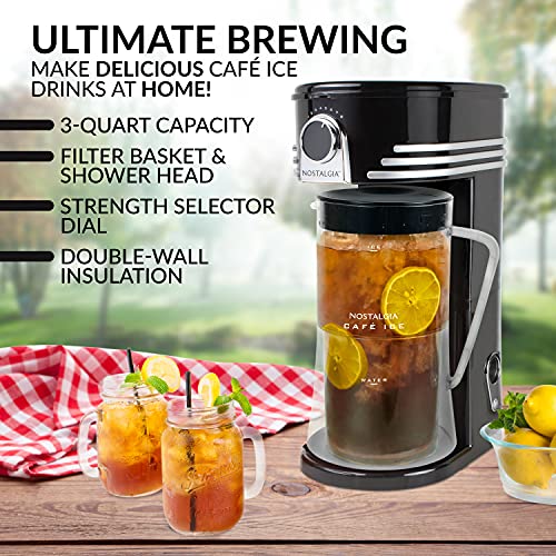 Nostalgia-3-Quart-Iced-Tea-Coffee-Brewing-System-With-Double-Insulated-Pitcher-Strength-Selector-Infuser-Chamber-Also-Perfect-For-Lattes-Lemonade-Flavored-Water-Black