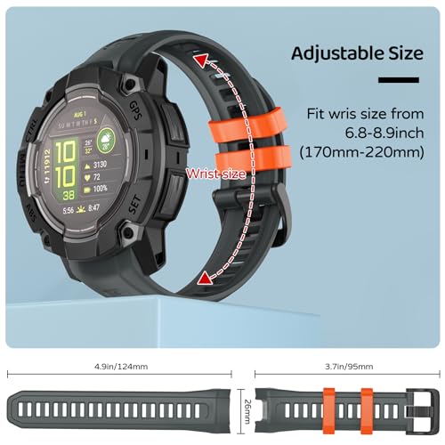 Correa de silicona para Garmin Instinct 3 26mm miniatura 5