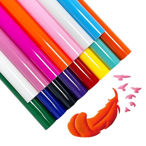 12" x 10" Iron-On 3D Puff Heat Transfer Vinyl Sheets - Pack of 15, 3D Vinyl for DIY T-Shirts & Fabrics, Easy Cut & Weed, Durable Vinyl for Heat Press Assorted Color HTV Sheets - Image 4