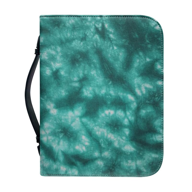 Garronmavis Turquoise Marble Painting Men-Bible Cover Tie-Die Painting Stylish Carrying Bag Modern Art Church Study Book Carrier - 2XL — image 1