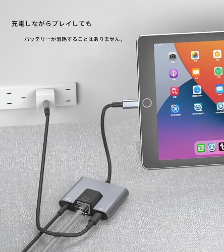 Muchfox 有線LANアダプター iPhone/iPad用 3in1 Lighting-RJ45 イーサネット 変換アダプタ の商品画像 1