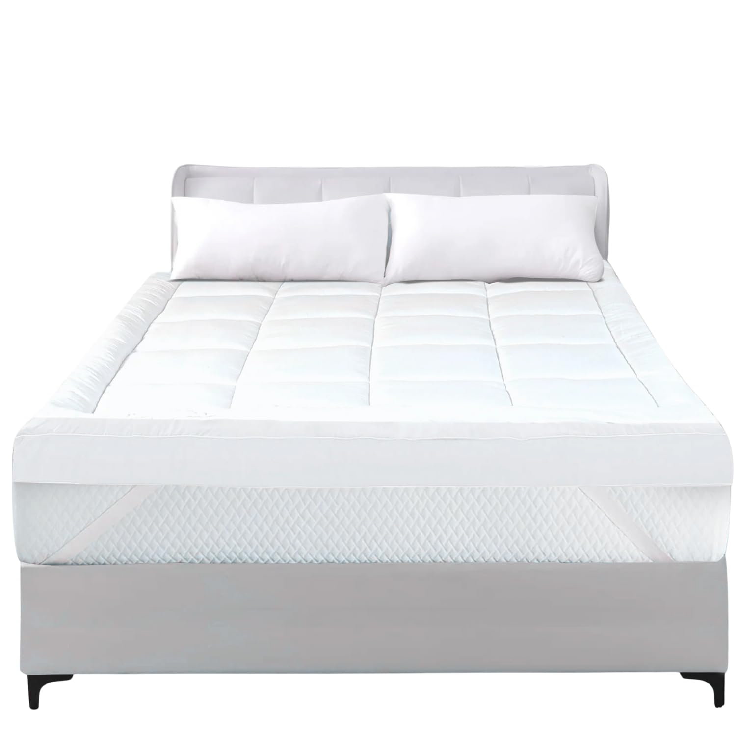 Extra Thick 10 Cm Microfiber Mattress Topper Kingsize Bed | Orthopaedic Box Stitched King ...