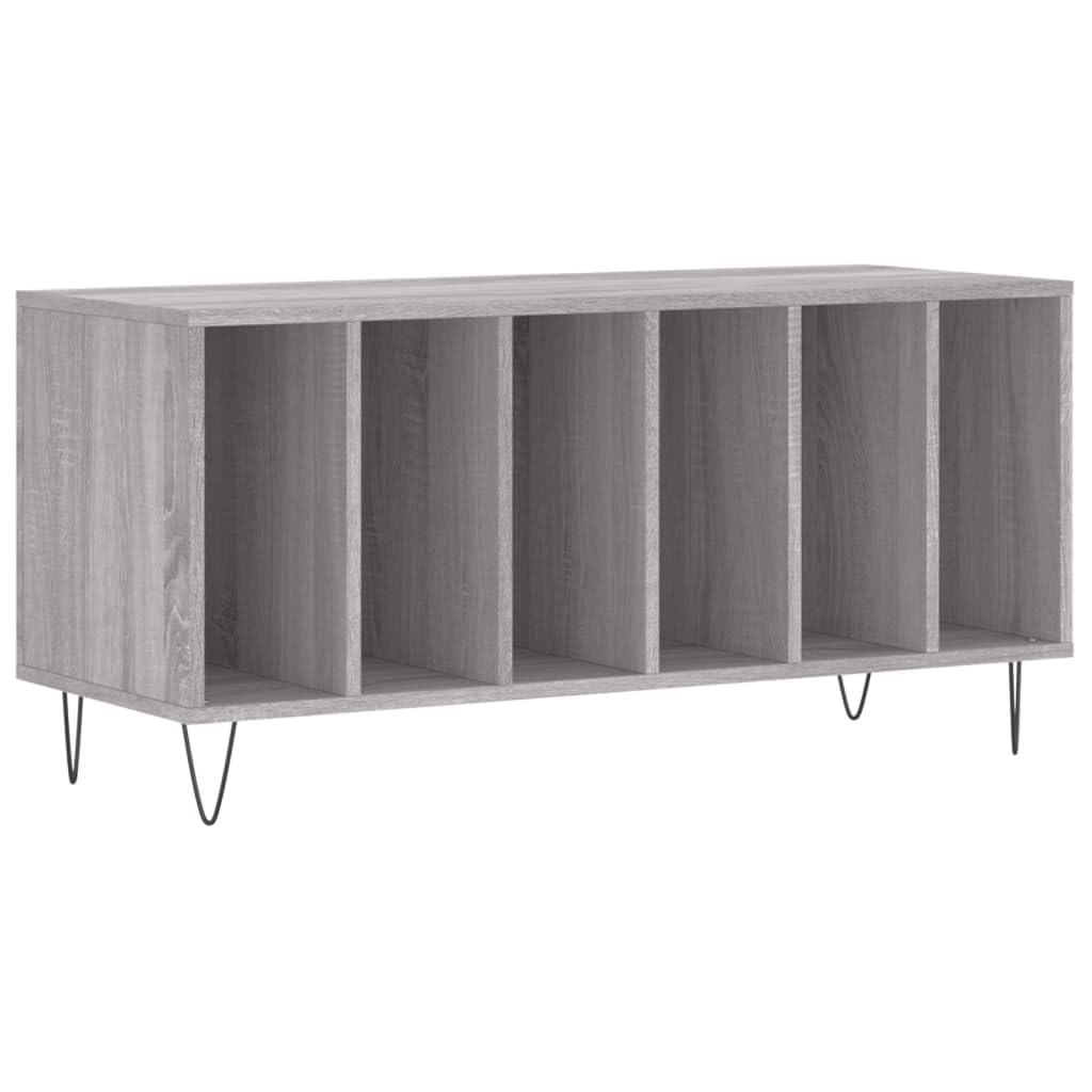 Mobile Porta Dischi Grigio Sonoma 100x38x48cm Legno Multistrato,Supporto per Giradischi,Supporto per Giradischi in Legno,Supporto per Giradischi con Spazio di archiviazione