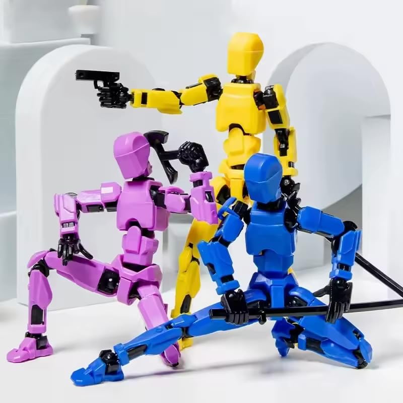 Image of ONNGEO 3 PC Titan Dummy 13 Action Figure Robot Polyarticular Movable Titan 13 Action Figure Action,3D Printed Toys for Desktop Decor&Game Lovers