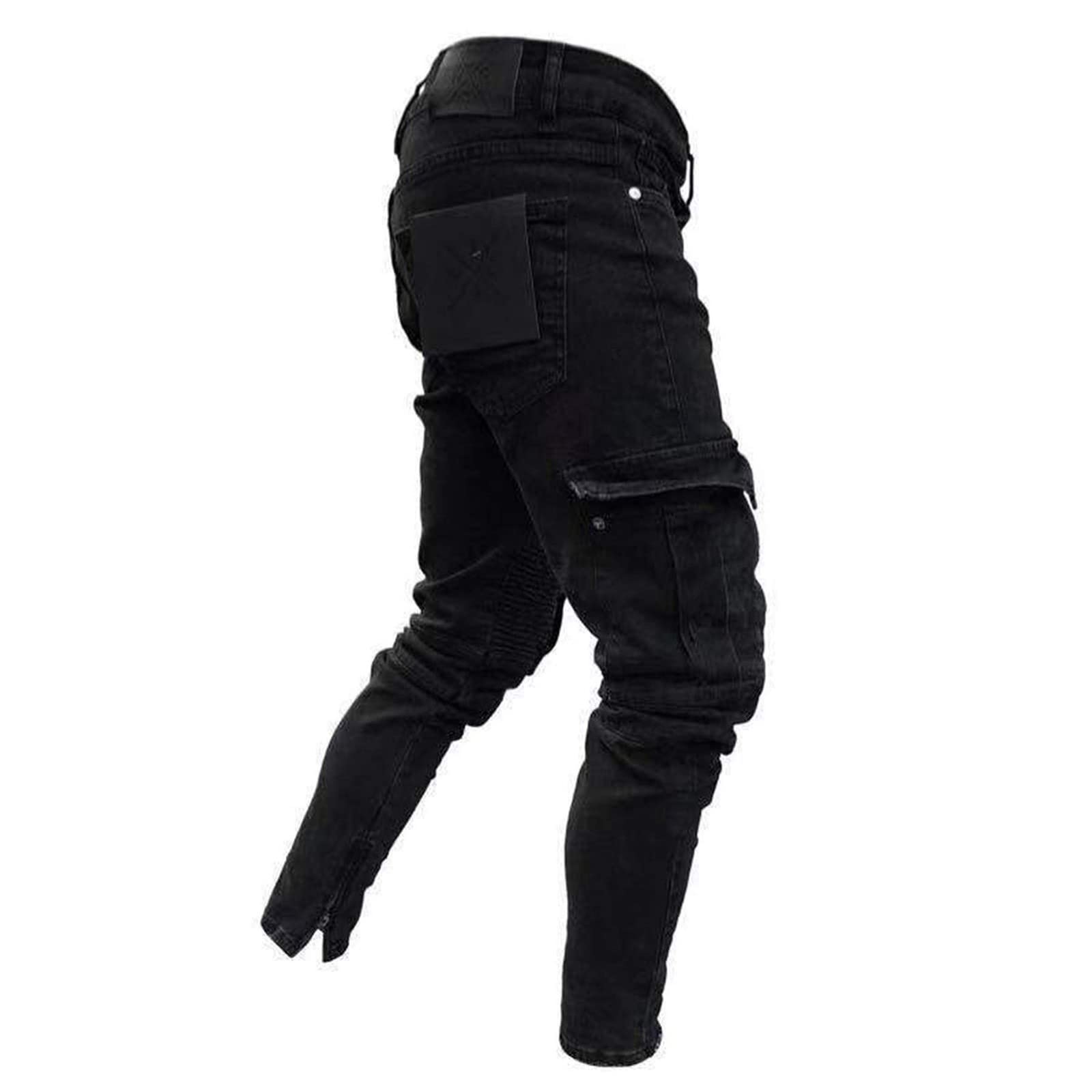 Jeans Uomo Slim Fit, Pantaloni Jeans Uomo Elasticizzati Pantaloni Lunghi Casual Denim Stretch Strappati Skinny Moda Jean Sportiva Jogging Jeans Neri Strappati Jeans da Uomo Originale Jeans Plus Size