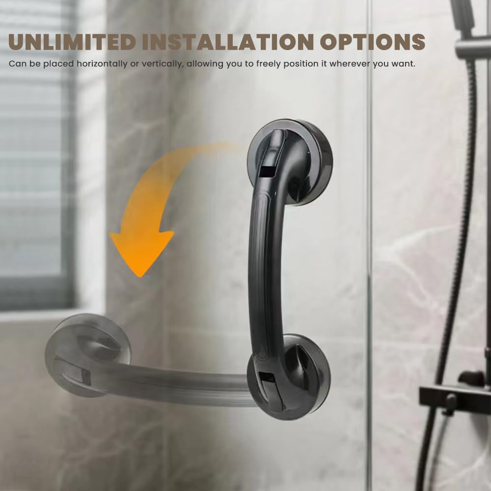 Maniglie Ventosa da Bagno, Maniglia per Doccia, 2 Pezzi Maniglia Doccia Rimovibile Riutilizzabile, Nessuna Perforazione Maniglione con Ventosa per Finestra Porta in Vetro Credenza (Bianco)