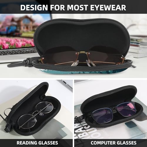 Image of Sunglasses Soft Case, Cute Ultra Light Portable Neoprene Zipper Eyeglass Glasses Case with Belt Clip for Men Women