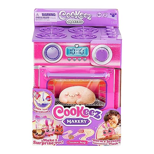 Cookeez Makery Ofen-Spielset in pink mit niedlichem Überraschungseffekt durch Verwandlung zu einen süß duftendem, warmen und interaktivem Plüsch: Mit Zubehör. Welche Überraschung wirst du backen