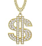 VGGAEELY Hip Hop Gold Chain Necklace for Men Women Dollar Sign Necklace Money Necklace Big Gold Chain Chunky Fake Plastic Chain Necklace Rapper Chain Halloween Costume Jewelry Dollar
