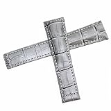  ROUHO Montre Remplacement Montre Accessoires Bracelet Plate Interface Cuir Silicone Montre Bracelet pour T-A-G H-EU-ER CA-RRE-RA-Gris 24mm