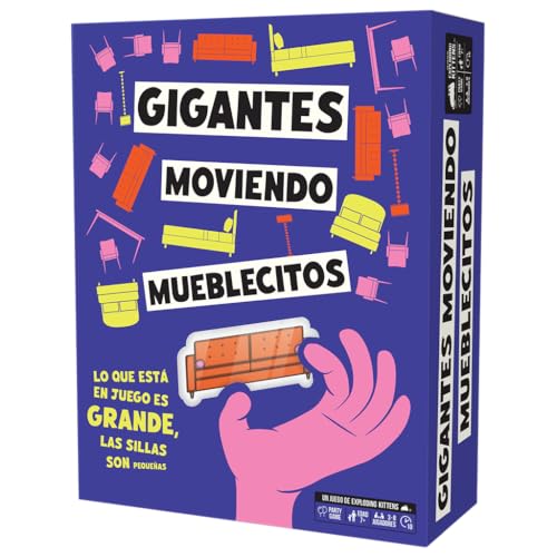 Exploding Kittens Gigantes moviendo mueblecitos, Juego de Mesa, A Partir de 7 Años, A Partir de 3 Jugadores, 10 Minutos por Partida, Español