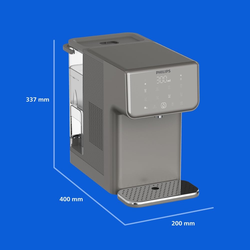 Philips 3500 Series Distributeur d’Eau Chaude et Froide avec Filtration Taste+, Eau Filtrée Chaude et Froide en Quelques Secondes, Protection Antibactérienne UV-C, Aucune Installation Nécessaire