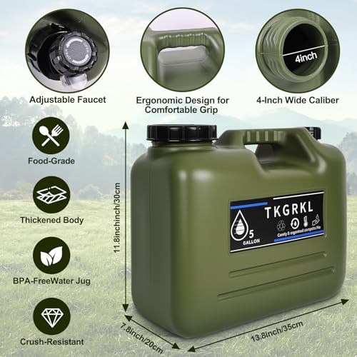 Ducha portátil para camping con calentador y bidón de agua de 5 galones, ducha portátil recargable de 6000mAh con calentador de inmersión de 1500W y apagado automático, kit con panel solar USB para camping miniatura 4