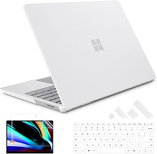 May Chen Case Compatible for 13.5" Microsoft Surface Laptop 5/4/3 with Metal Palm Rest Model 1951/1868, Plastic Hard Shell Case with Screen Protector + Keyboard Cover + Dust Plug, Matte Clear