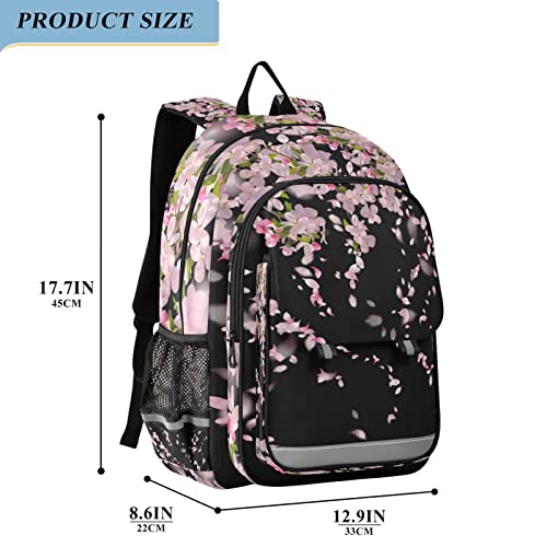 ALAZA Cherry Blossom Sakura Flower Laptop Backpack Purse for Women Men Travel Bag Casual Daypack with Compartment & Multiple Pockets2