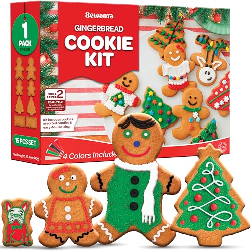 Gingerbread Cookie Kit [Set of 8] Cookie decorating kit: 2 Moms/D...