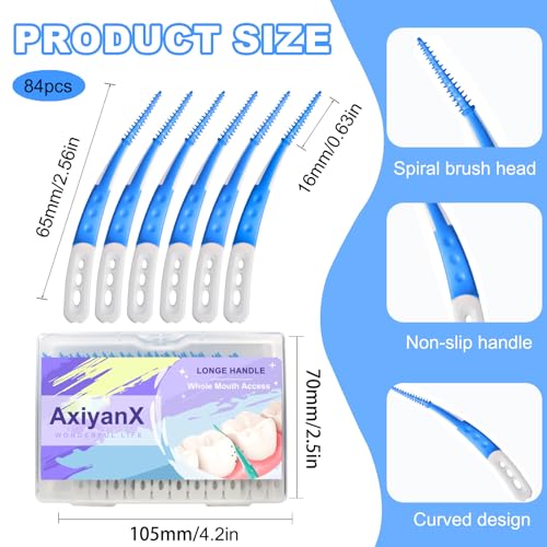 Image of 84PCS Portable Dental Floss Picks,Soft Silica toothpicks,flossers for Adults Teeth Cleaning Tools,interdental Brushes Between Teeth,Disposable Dental Picks