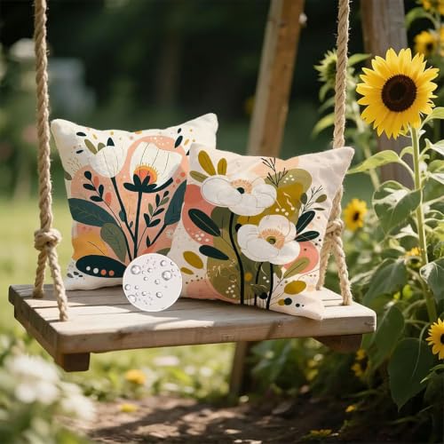 Housse coussin extérieur imperméable 45x45cm chic fleur - 3