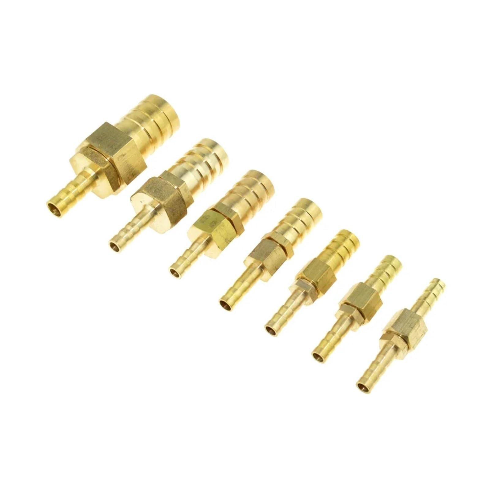 Brass 6mm Hose Barb Fitting to 8mm 10mm 19mm OD Barb Reducer Barbed Adapter Pipe Fittings Gas Copper Coupler Connector(6mm x 6mm)