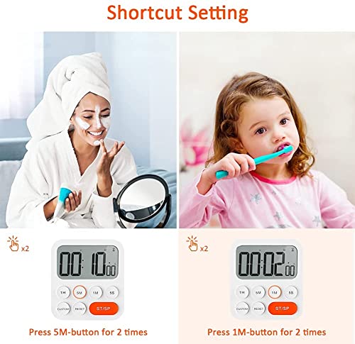 Liorque Kitchen Timer For Cooking, Magnetic Timer Clock With Large Lcd Display, 3 Levels Volume, Shortcut Setting, Digital Timer For Kids Classroom Teacher (Battery Included) #TOP5