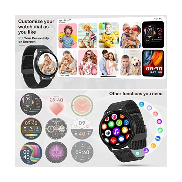 Smart Watch(Call Receive/Dial),Fitness Watches for Women Men Waterproof Smartwatch for Android iOS Phones Compatible with Text and Call Digital Watch Heart Rate Blood Pressure Monitor - Image 4