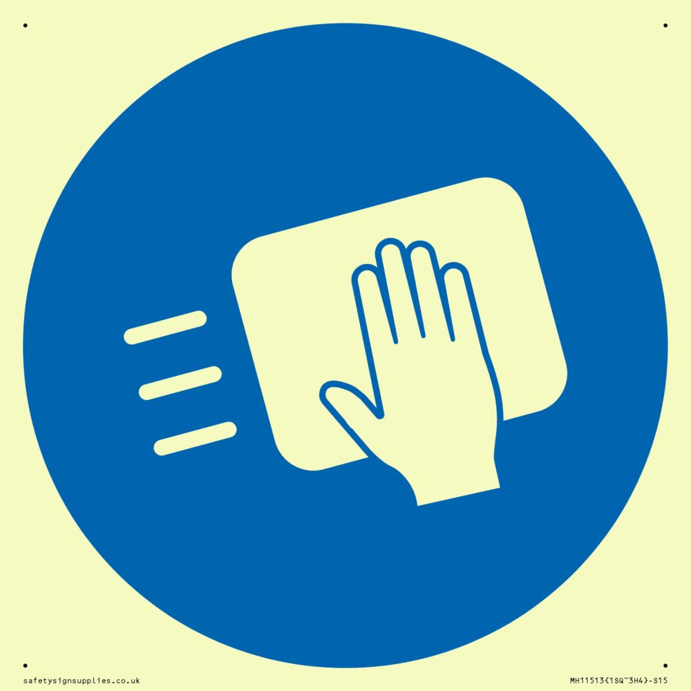 Custom Mandatory: Disinfect surfaces Sign - 150x150mm - S15