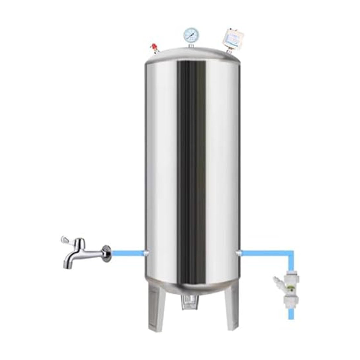 Serbatoio dell'acqua pressurizzato, grande capacità 400 l, contenitore verticale per l'approvvigionamento automatico di acqua domestica e giardino, ideale per una gestione efficiente del sistema