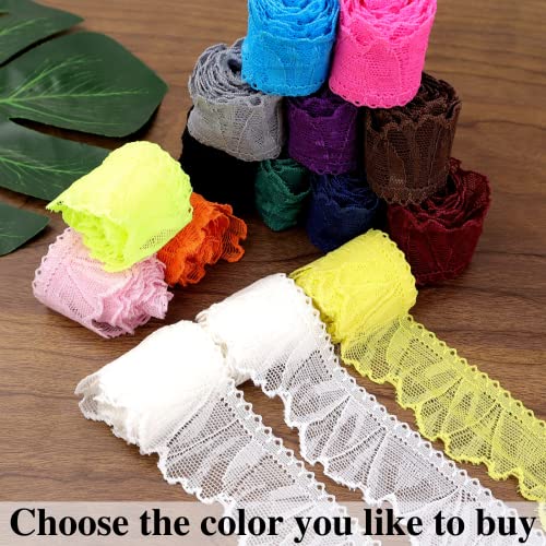 Znzakka Stretch Lace Trim, 15 Yards Orange Elastic Lace Ribbon Floral Lace Edge Trim For Diy Crafts, Wedding Decoration, Gift Wrapping #TOP5